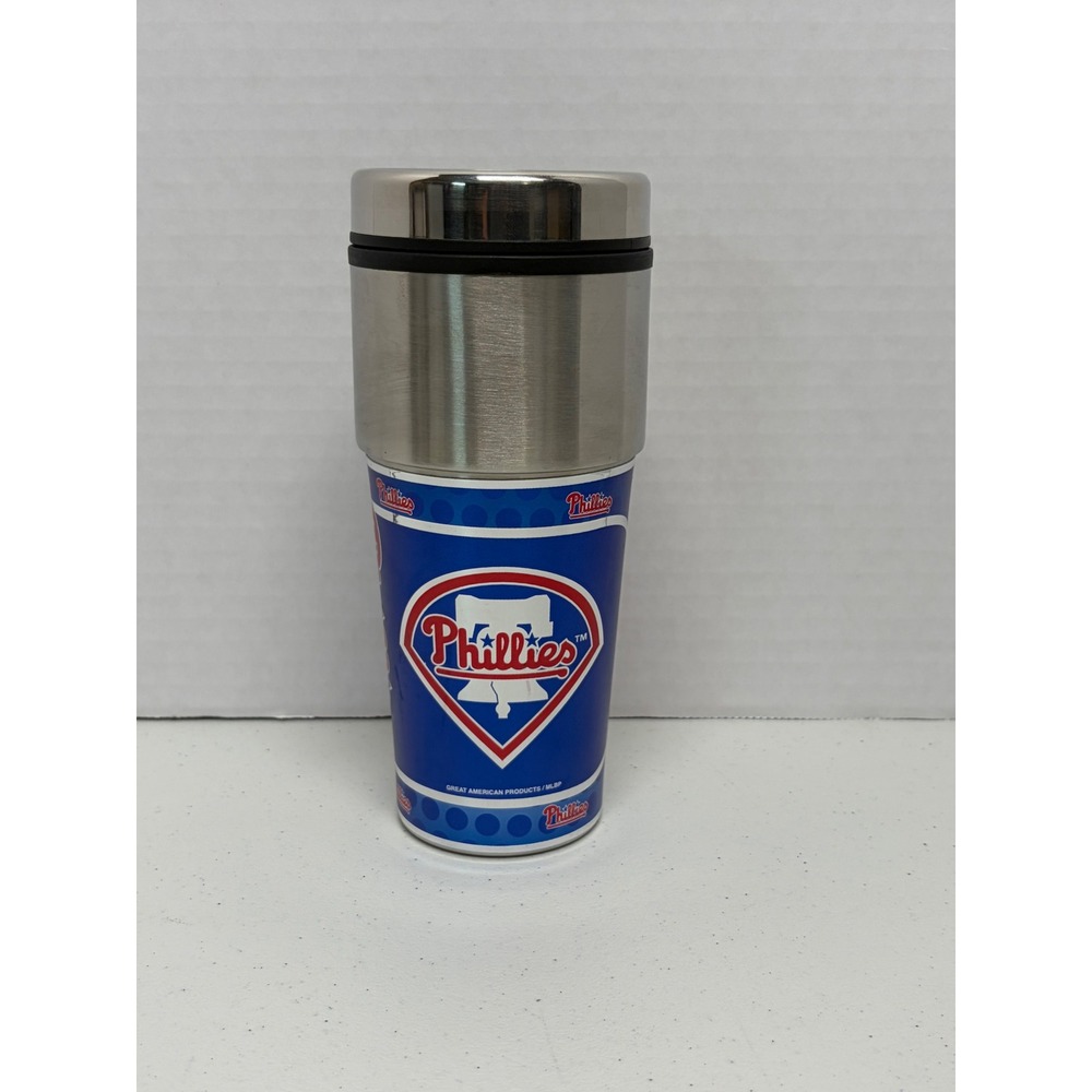 MLB Philadelphia Phillies Stainless Steel 16oz Travel Tumbler Insulated Mug New
